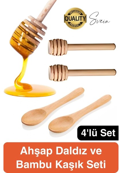 Özel Üretim Bambu Kaşık Ahşap Bal Daldız Seti Petek Tahta Baharat Bal Arısı Karıştırma Reçel Pekmez