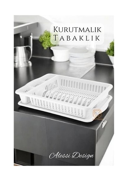 Bulaşık Durulama Sepeti Tabaklık Bulaşık Kurutmalık Beyaz Alessi