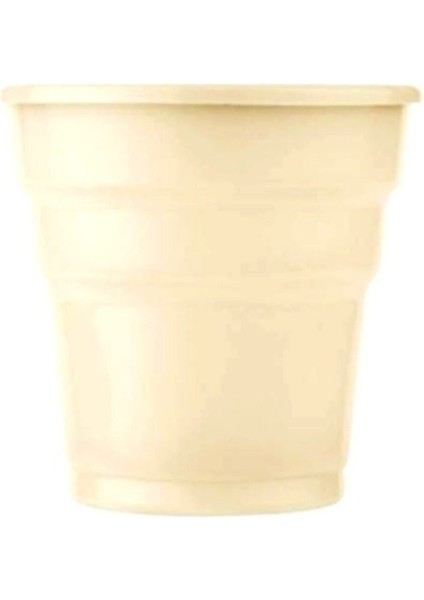 Unisex Krem Plastik Kullan At Bardak 25 Adet