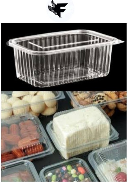 Plastik Sızdırmaz Kap 1000 gr cc Kullan At Tek Kullanımlık Plastik Kapaklı Kase 50 Adet