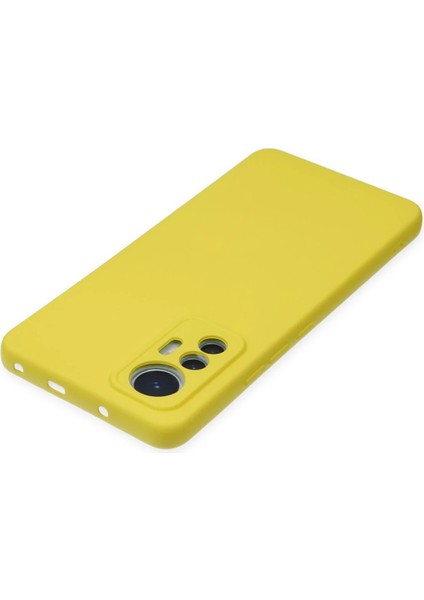 Xiaomi Mi 12 Lite Kılıf Nano Içi Kadife Silikon - Sarı Yktsn