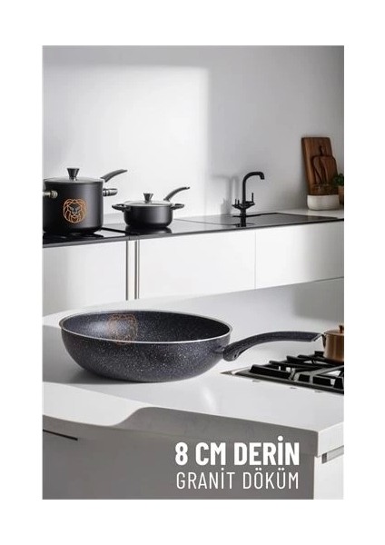 8 cm Derin Wok Tava Granit Döküm L.kinnaird fiyatları