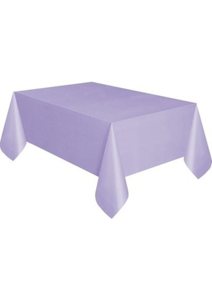 Lila Renk Kullan At Doğum Günü Partisi Için Tek Kullanımlık Düz Plastik Masa Örtüsü 120X180 cm