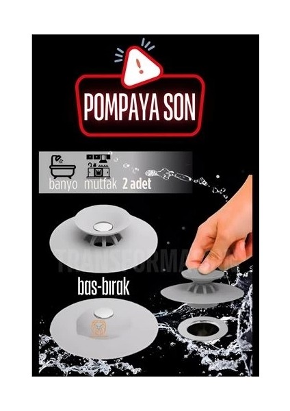 Lavabo Süzgeci Bas-Bırak 2 Adet