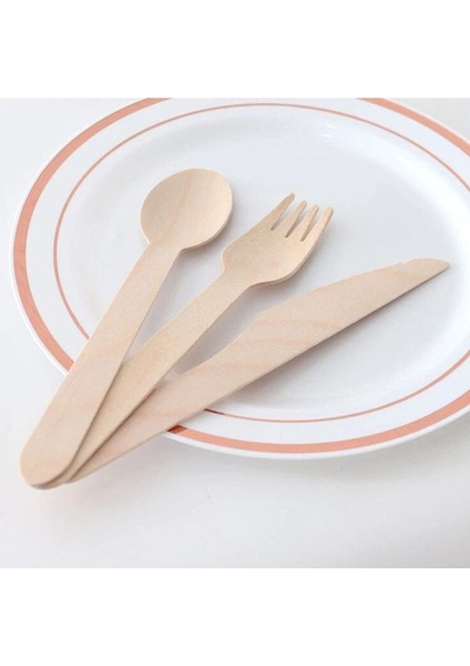 Kullan At Ahşap Tahta 24 Parça Set 8 Kaşık 8 Çatal 8 Bıçak Toplam 24 Parça indirimleri