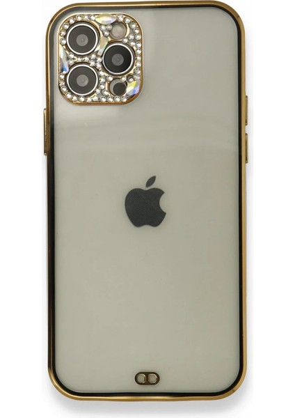Iphone 12 Pro Kılıf Liva Taşlı Silikon - Siyah Yktsn