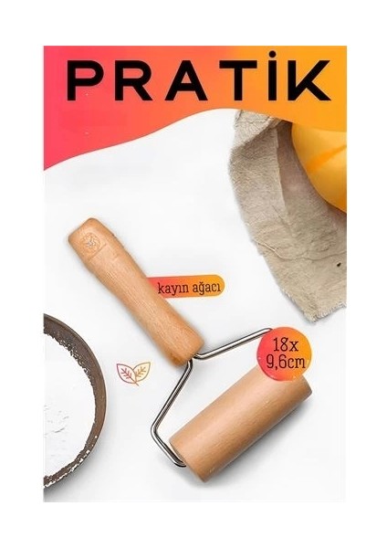 Pratik Merdane Ahşap Ergonımik Oklava