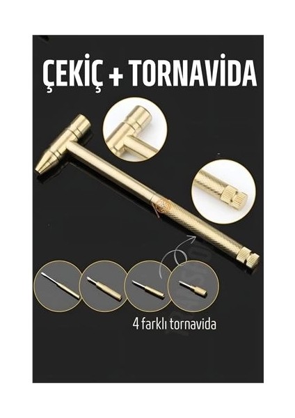 Çekiç ve 4 Farklı Tornavida Multi Set