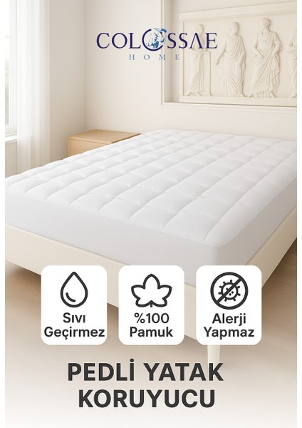 %100 Pamuk Fitted Yatak Pedi – Sıvı Geçirmez Yatak Koruyucu Alez (Tek ve Çift Kişilik)
