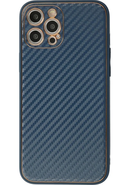 Iphone 12 Pro Kılıf Coco Karbon Silikon - Mavi Yktsn