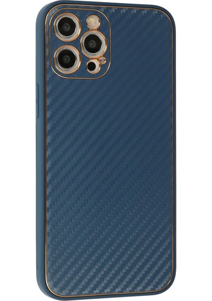 Iphone 12 Pro Kılıf Coco Karbon Silikon - Mavi Yktsn