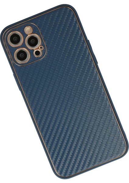 Iphone 12 Pro Kılıf Coco Karbon Silikon - Mavi Yktsn