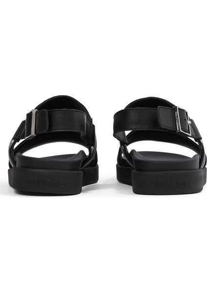 Deri Siyah Erkek Sandalet Back Strap W/ Buckle Logo indirimleri