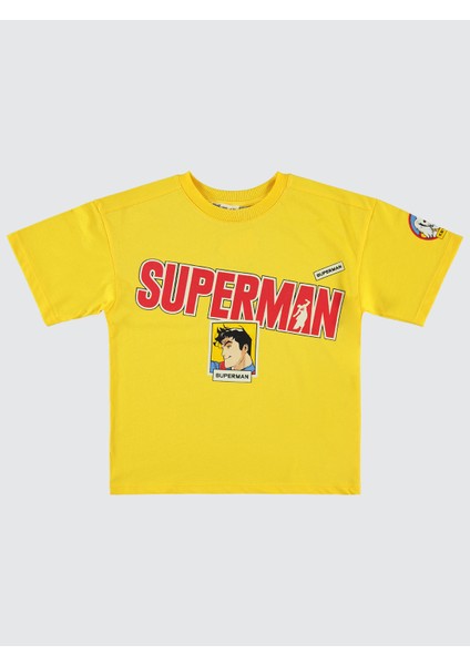 Süperman Erkek Çocuk Tişört 6-9 Yaş Sarı modelleri