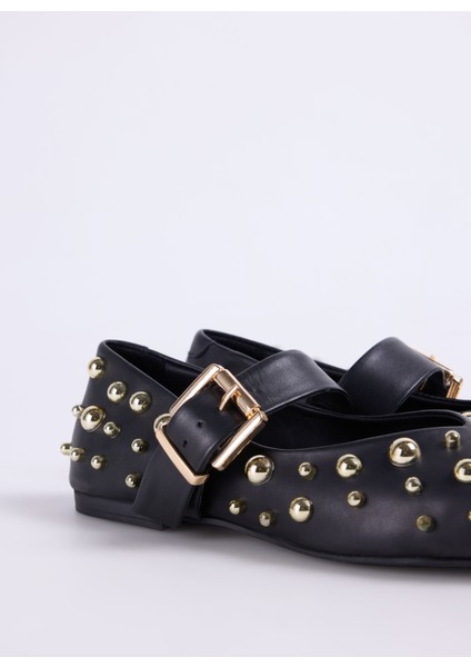 Deri Siyah Kadın Babet D-Vındel indirimleri