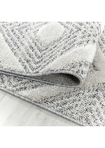 Yuvarlak Modern Iskandinav Yumuşak Bukle Kabartmalı 3D Kare Desenli Gri Oturma Oda Salon Mutfak Halı modelleri