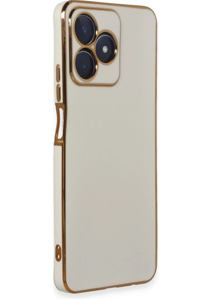 Realme C53 Kılıf Volet Silikon - Beyaz Yktsn