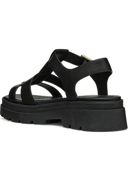Deri Siyah Kadın Sandalet D55YVB fırsatları