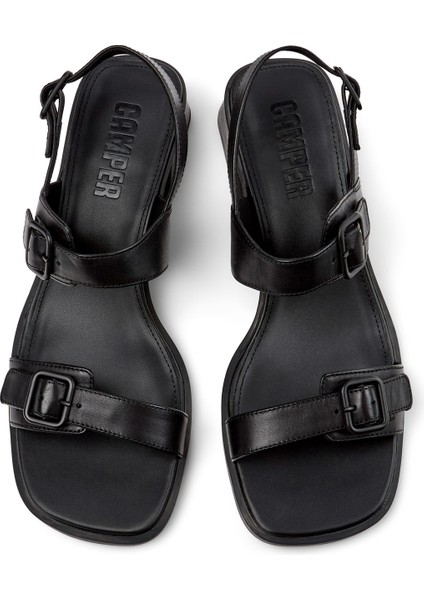 Deri Siyah Kadın Topuklu Sandalet K201739-001 modelleri