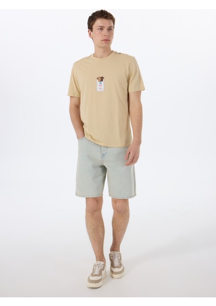 Bisiklet Yaka Düz Bej Erkek T-Shirt 50530683_DILESSES 10266462 01 fiyatları