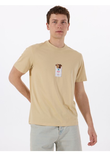 Bisiklet Yaka Düz Bej Erkek T-Shirt 50530683_DILESSES 10266462 01 modelleri