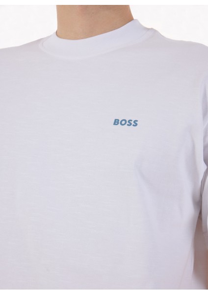 Bisiklet Yaka Beyaz Erkek T-Shirt Te_numbers