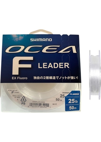 Ocea F Leader Ex 50MT-25LB-0.406MM Fluorocarbon Misina