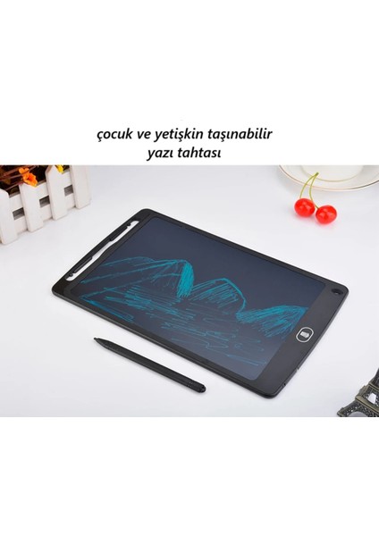 12 Inç Büyük Boy Dijital Çocuk Çizim Tableti Yazı Tahtası Grafik Not Yazma Eğitim Tableti