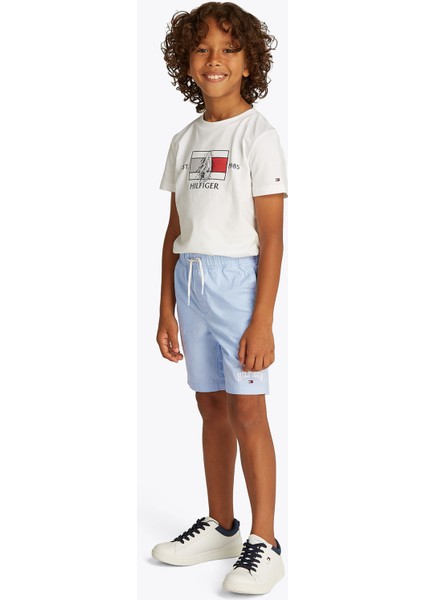 Lastikli Bel Regular Fit Mavi Erkek Çocuk Şort KB0KB09642C1O