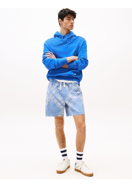 Regular Fit Açık Mavi Erkek Şort DM0DM21945DY6 Tjm Aop Loose Beach S
