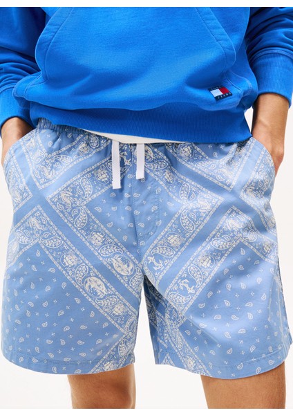 Regular Fit Açık Mavi Erkek Şort DM0DM21945DY6 Tjm Aop Loose Beach S