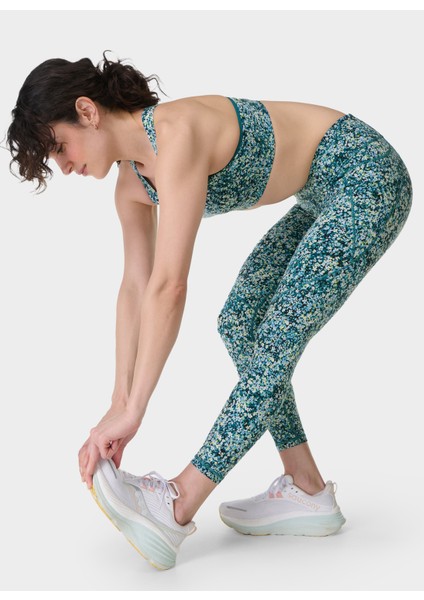 SB5400A-13071 Power Workout Leggıng Mavi Regular Fit Desenli Kadın Tayt