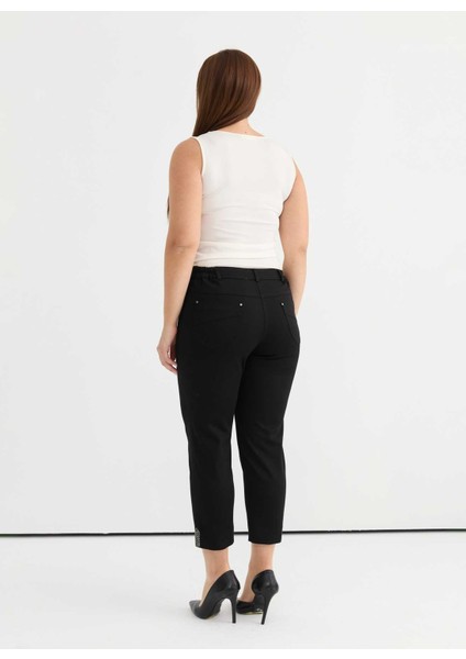 Normal Bel Normal Siyah Kadın Pantolon 25YSL5388-BB fırsatları