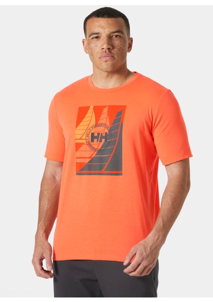 HHA.34419_HELLY Hansen Hp Race Grap Turuncu Bisiklet Yaka Normal Düz Erkek T-Shirt