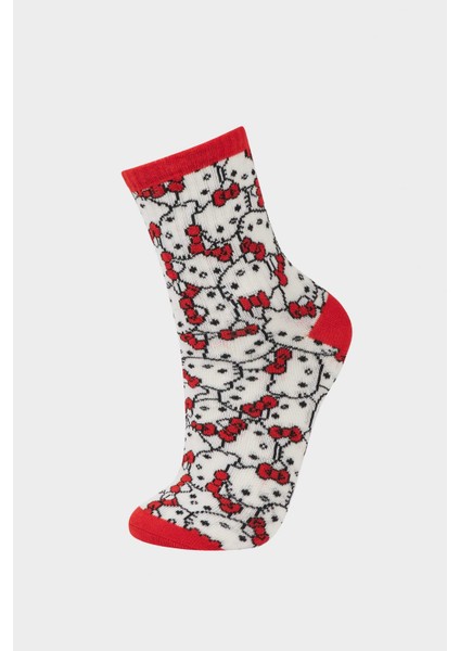 Kız Çocuk Hello Kitty 3'lü Pamuklu Uzun Çorap F6703A8NS fırsatları