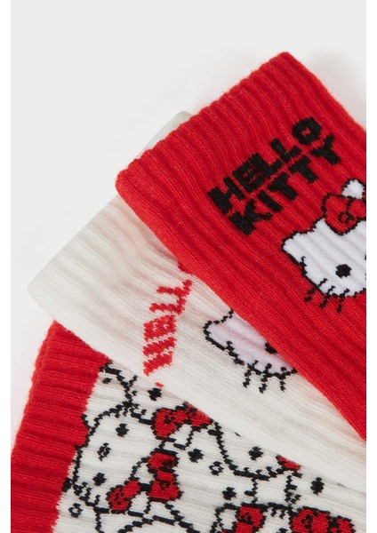 Kız Çocuk Hello Kitty 3'lü Pamuklu Uzun Çorap F6703A8NS indirimleri