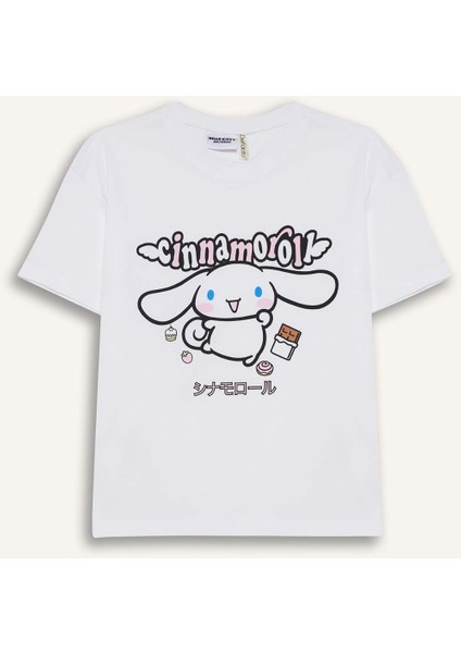 Kız Çocuk Hello Kitty Relax Fit Bisiklet Yaka Kısa Kollu Tişört F5815A825HS