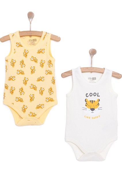 Erkek Bebek 2li Atlet Body Bisiklet Yaka Turuncu 3 Ay