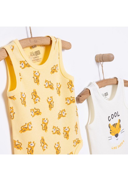 Erkek Bebek 2li Atlet Body Bisiklet Yaka Turuncu 3 Ay modelleri