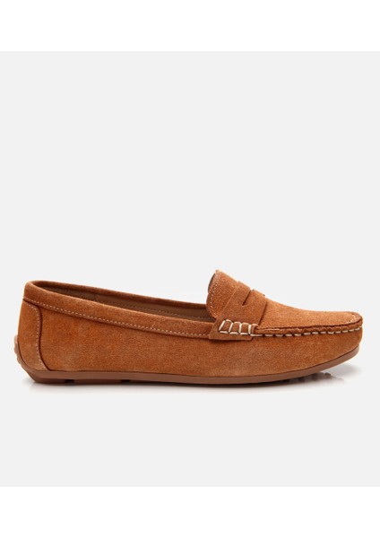 01AYH306650A370 KADIN Süet Deri Taba Günlük Loafer