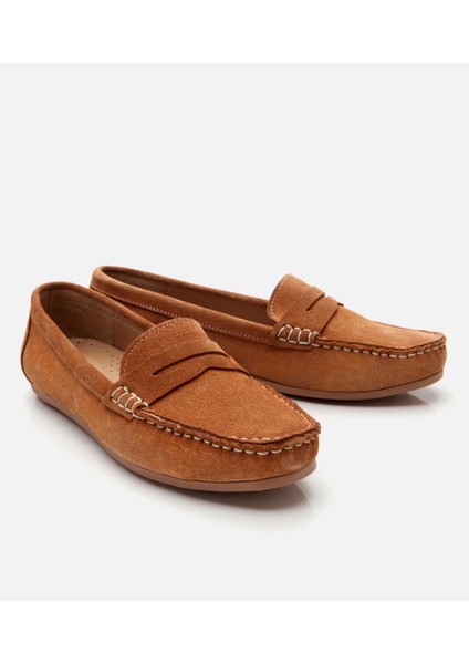 01AYH306650A370 KADIN Süet Deri Taba Günlük Loafer