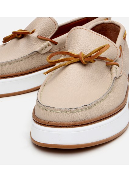 02AYH303050A310 ERKEK Deri Bej Bağcık Detaylı Loafer modelleri