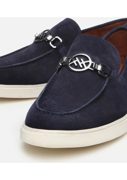 02AYH303010A680 ERKEK Süet Deri Lacivert Toka Detaylı Loafer modelleri