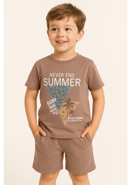 Erkek Çocuk Summer Baskılı Şortlu Takım