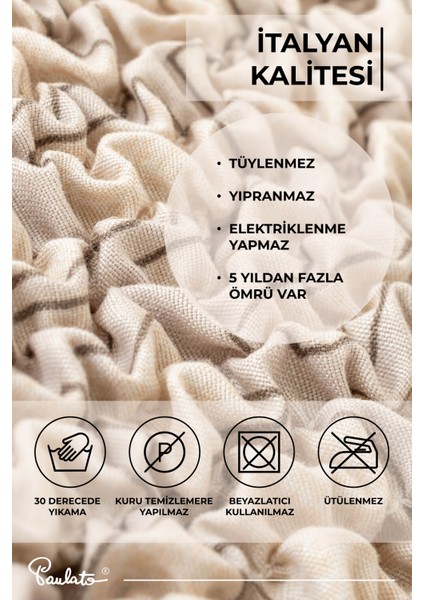 Sandalye kılıfı sandalye örtüsü mutfak sandalye koruma kılıfı seti (2 adet) -desenli bej