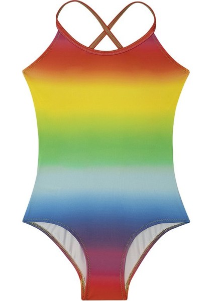 Çok Renkli Kız Çocuk Mayo SM21110150 Rainbow Mayo