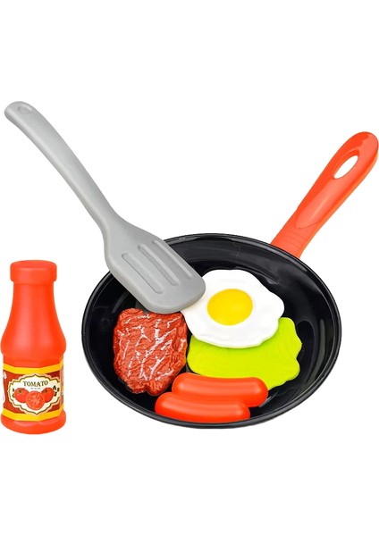 8 Adet Çocuk Mutfak Gıda Oyuncakları Simülasyon Tencere Oyun Seti Rol Yapma Oyunu Tencere Biftek Sebze Ekmek Sosisli Sandviç Omlet Çocuk Hediyesi (Yurt Dışından)