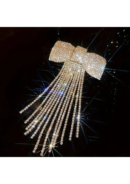 Gold Uzun Püsküllü Taşlı Şık Fiyonk Kadın Tokası fiyatları