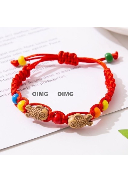 Yeni Iyi Şans Bileziği Erkek ve Kadın Ilham Verici Nimet Hediye El Dokuması Kırmızı Ip (Yurt Dışından)