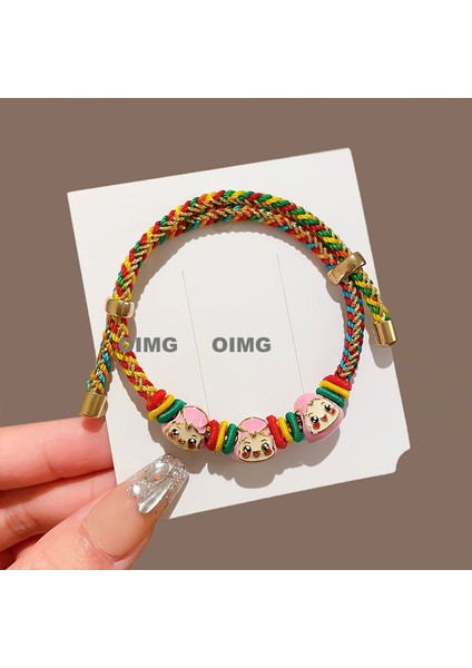 Yeni Iyi Şans Bileziği Erkek ve Kadın Ilham Verici Nimet Hediye El Dokuması Kırmızı Ip (Yurt Dışından)